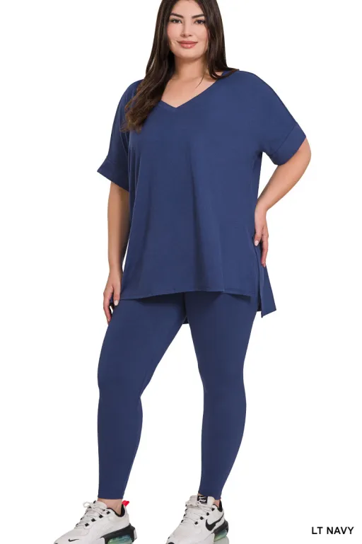 Plus Brushed DTY Microfiber Loungewear Set