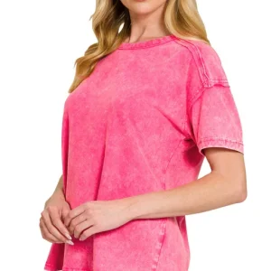 Acid Washed Round Neck T-Shirt